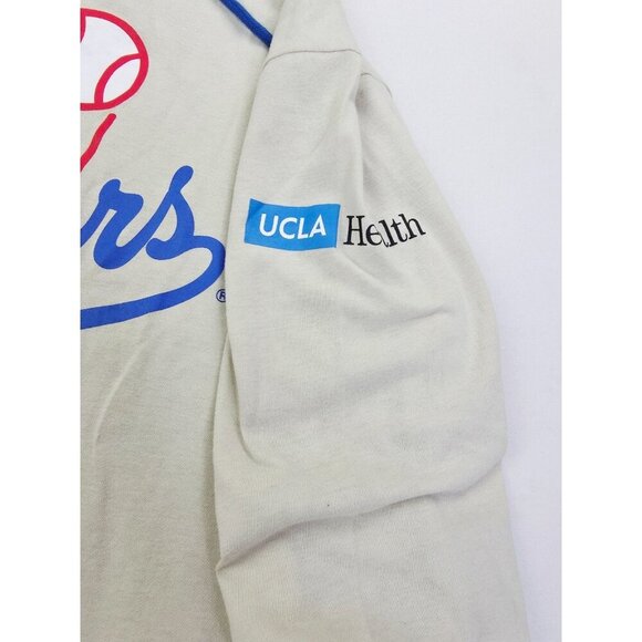 Dodgers Size Medium Adult Bone Color UCLA Health Pullover Lightweight Hoodie - Picture 6 of 11